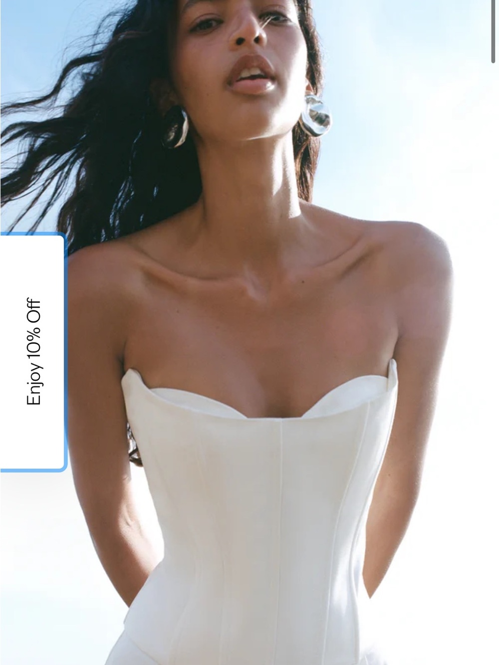 Shona Joy Oakley Strapless Corset Top Ivory
